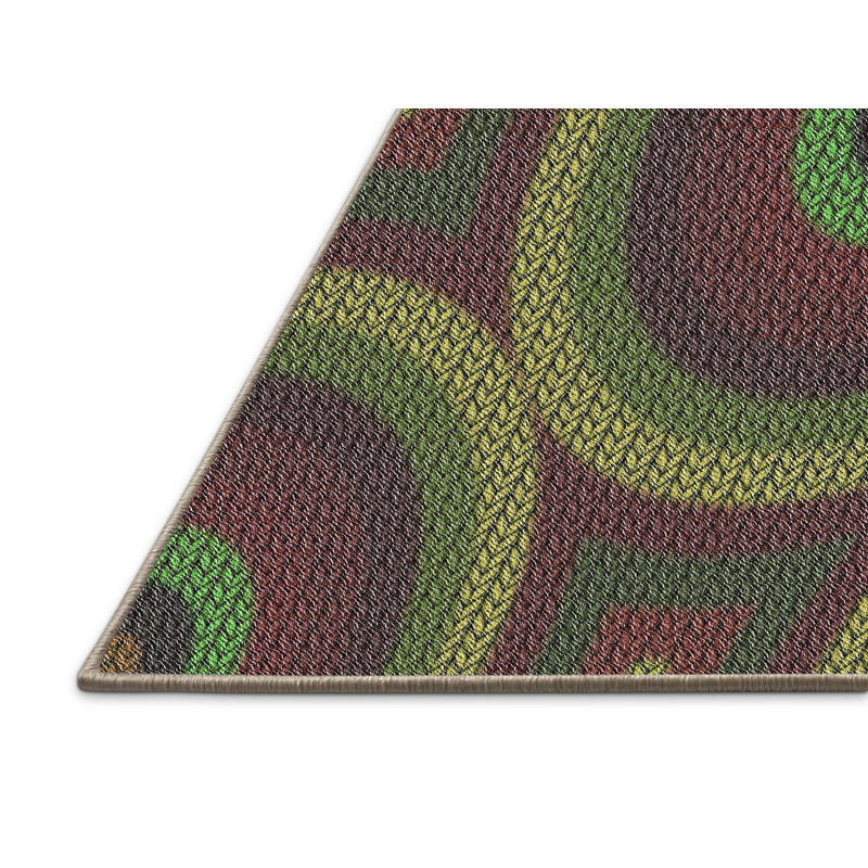 Vert Tapis décoratif, Rectangle 5 pi x 8 pi