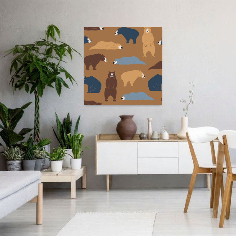 Art contemporain Bold Abstract Contemporary Bear Autumn Forest Art, H 36 po x l 36 po