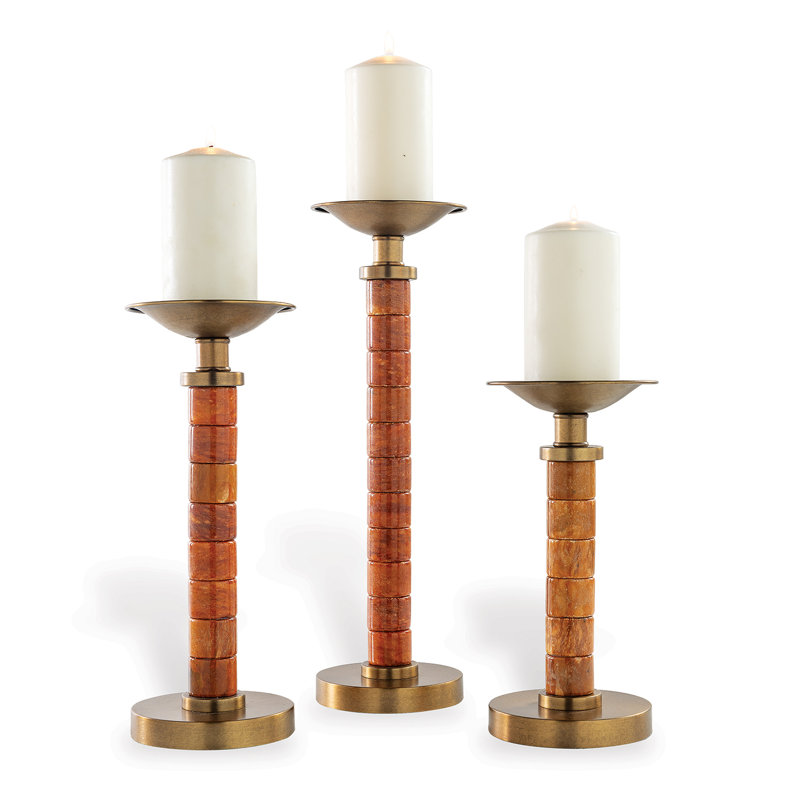 Jade Garden Candlesticks (Set/3), Amber