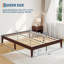 Structure de grand lit plateforme en bois de noyer de 14 po avec lattes robustes, silencieuse, sans sommier, rangement sous le lit-257244169