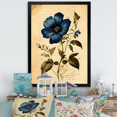 «Blossoming Blue Retro Flower I», reproduction sur toile