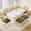 Ensemble de salle à manger élégant à double piédestal avec chaises en velours-908193389-908193378
