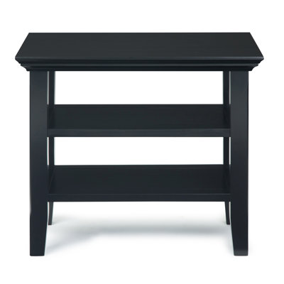 Solid Wood Transitional Table with Open Shelves