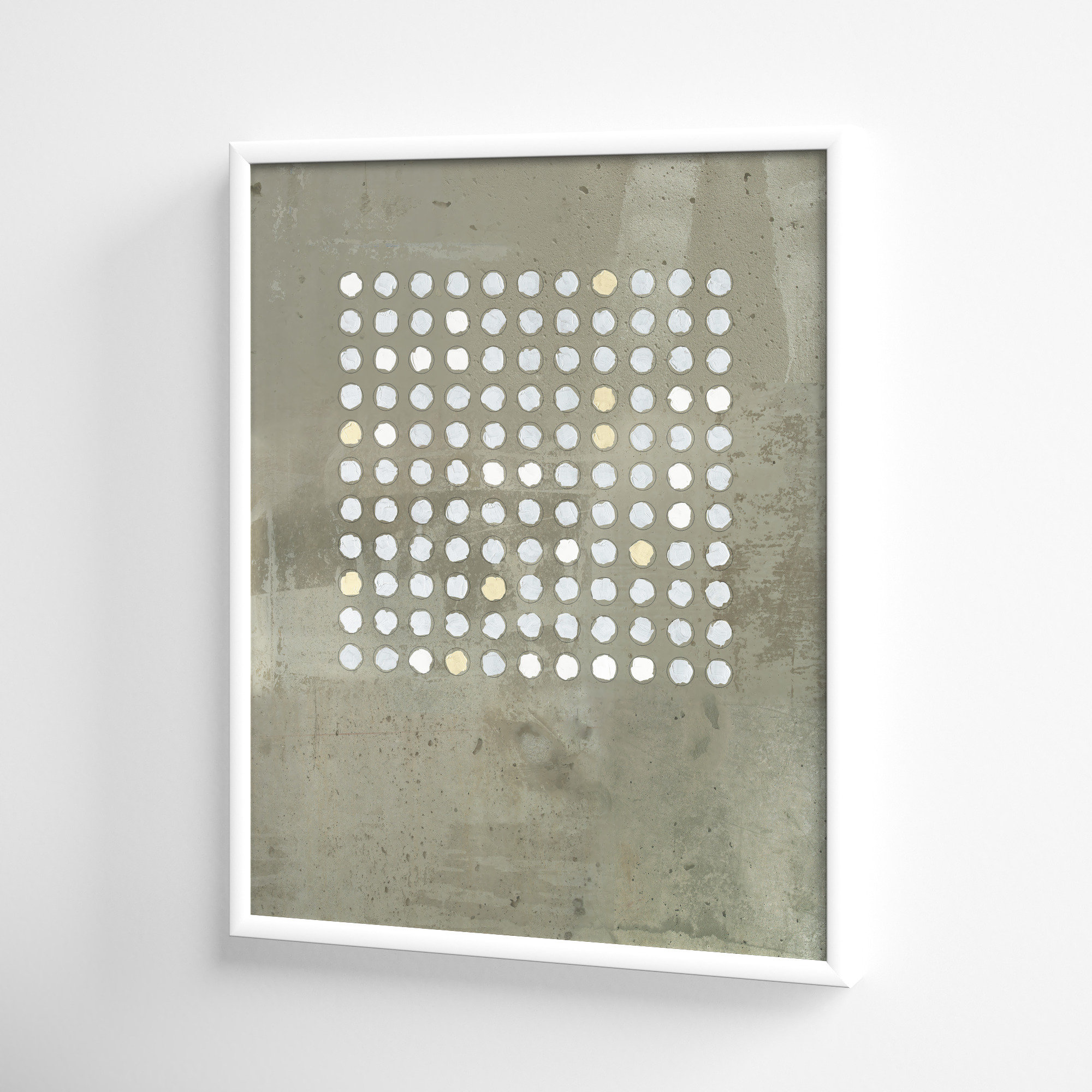Circles In Squares 2 by Jacques Pilon, 20" H x 16" W x 1.25" D, White