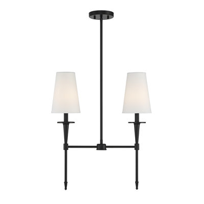 Queenswood 2-Light Linear Chandelier in Matte Black