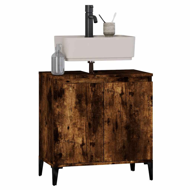 58Cm Single Bathroom Vanity Base Only in Smoked Oak