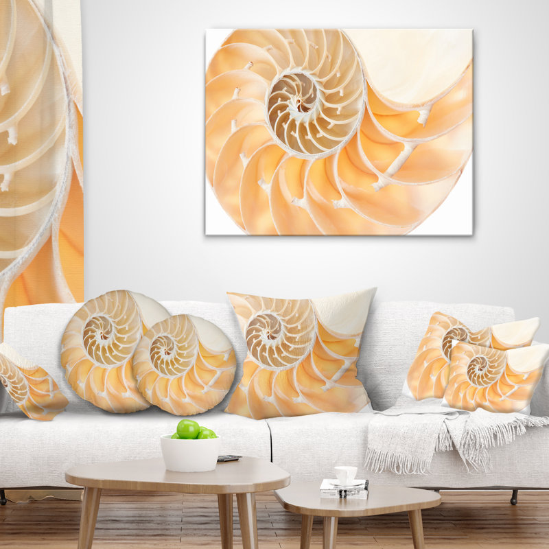 Coussin Nautilus brun clair - imprimé abstrait