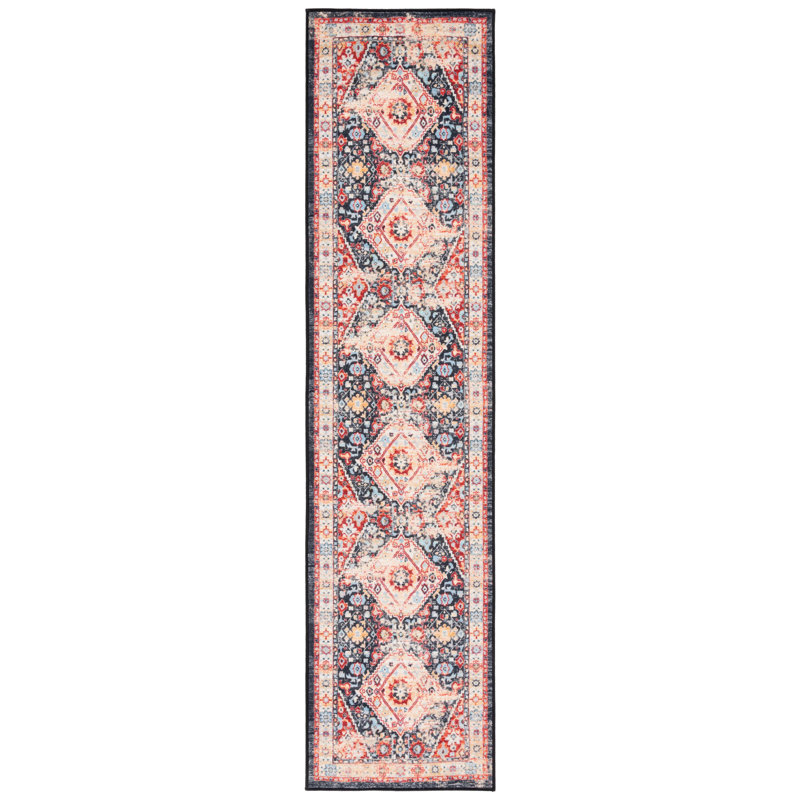 Tapis oriental gris anthracite / or Manado, Tapis de couloir 2 pi 2 po x 9 pi