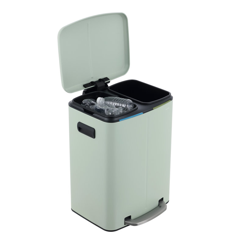 Poubelle à pédale rectangulaire 10,5 gallons Marco, Pistache gelato