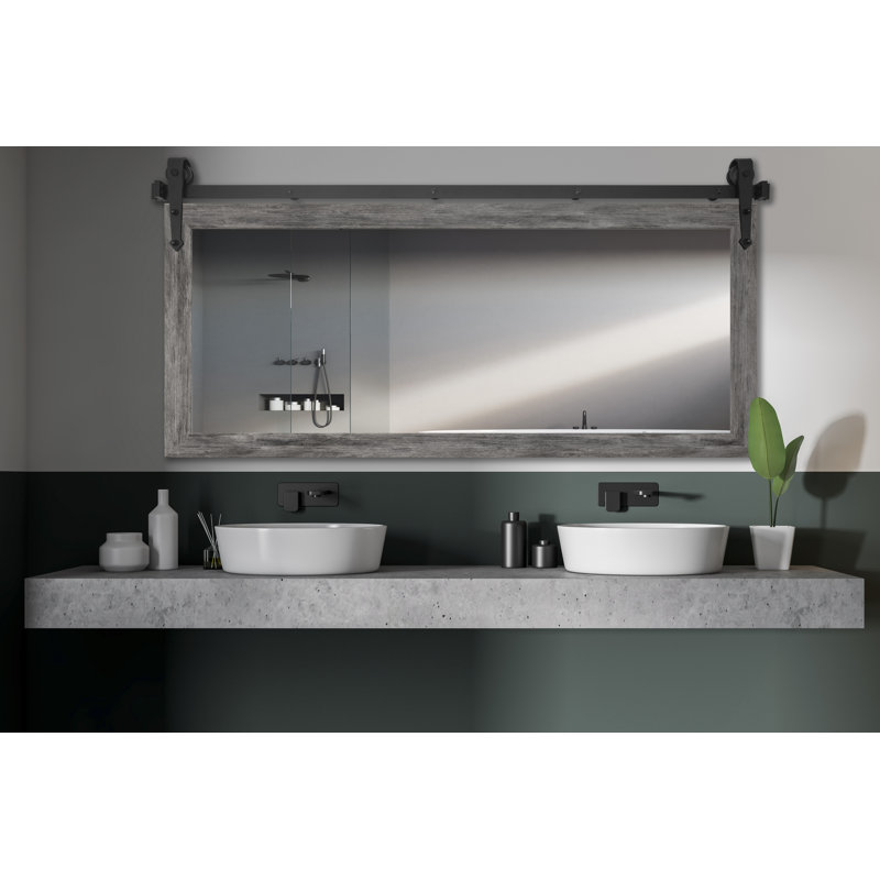 Lanphear Engineered Wood Flat Wall Mirror, 31" H x 56" W
