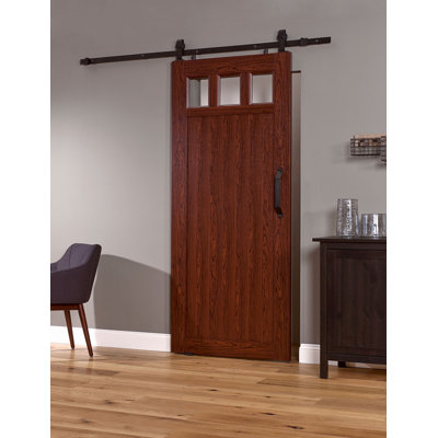 Panelled PVC/Vinyl Millbrooke Barn Door with Installation Hardware Kit