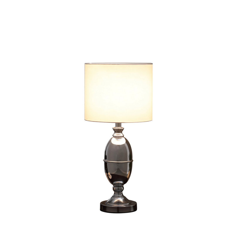 25" In Ambros Textured Silver Chrome Urn Table Lamp, Input Voltage: 110-120V. Black Cord Measures 56"L