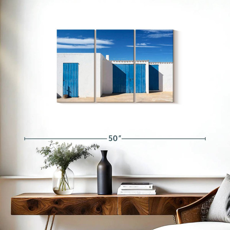 Lilie Formentera porte bleue, H 20 po x l 33 po