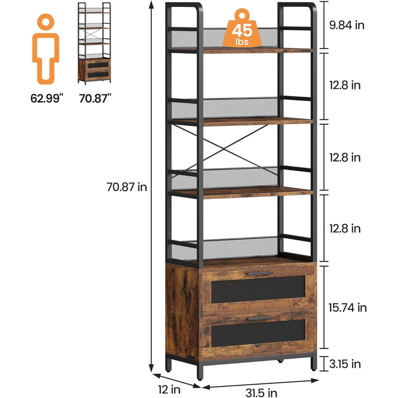180cm H x 80cm W Metal Bookcase