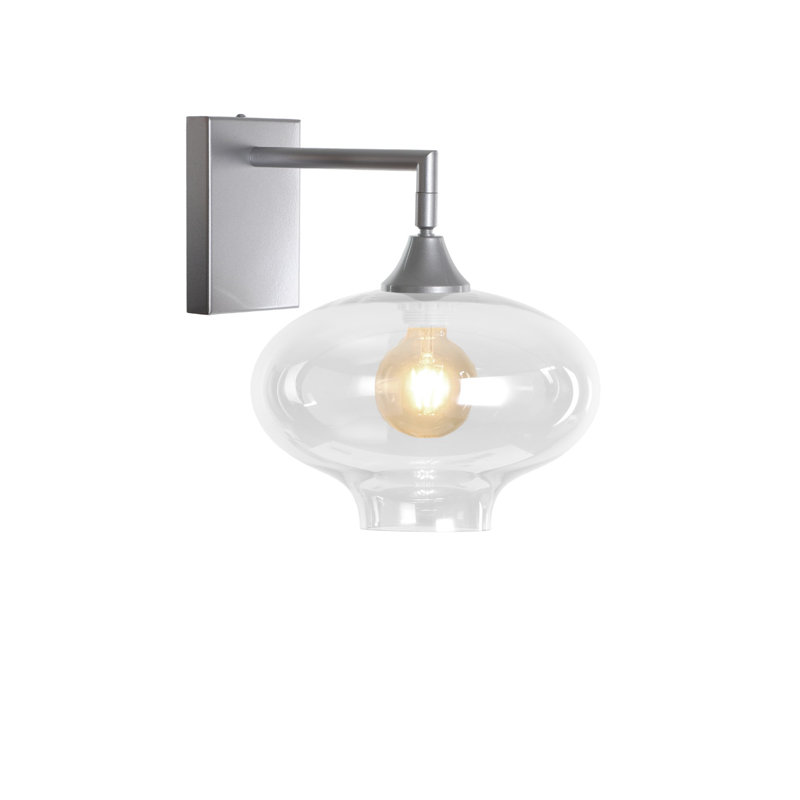 Kaufman Armed Sconce, Silver, Clear
