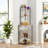 Corner Bookshelf, 6-Tier Rustic Brown