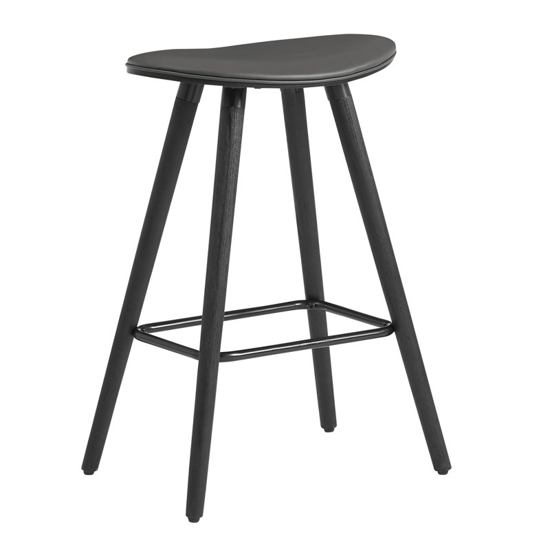 Tabouret de bar 26 po en similicuir gris