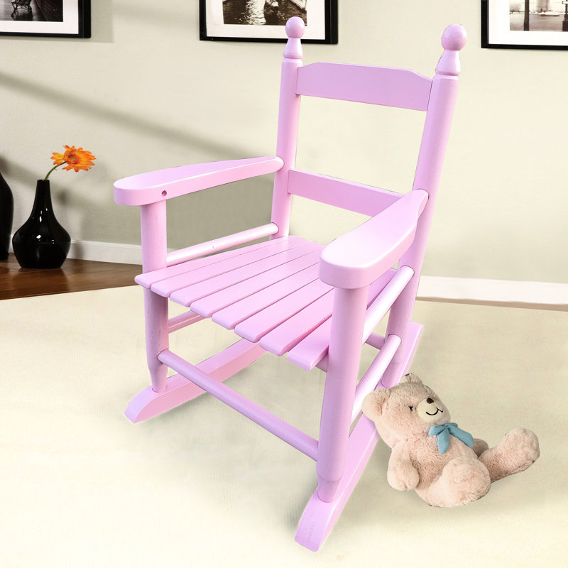 S Rocking Chair In Pink - Solid Hardwood Made For Indoor Or Outdoor Strong And Stable 110 Lbs Weight Restriction Easy Assembly Chair, Wood & Practical Fashion