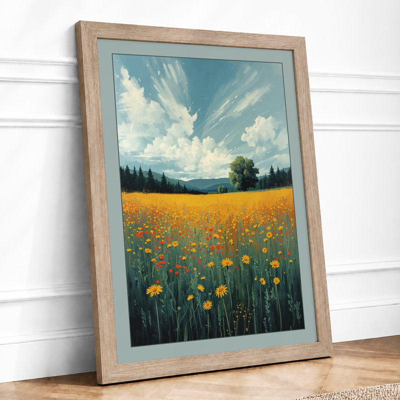 Wildflower Meadow Botanical - Print, A1 - 84.1 x 59.4 cm, Oak