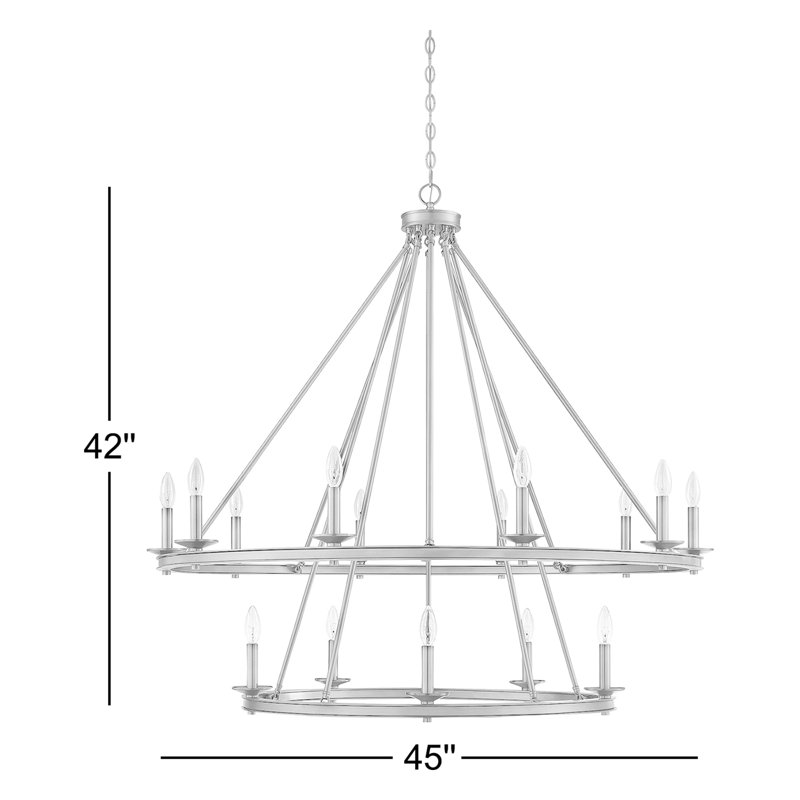 Poynor 15-Light Chandelier, Laiton chaleureux