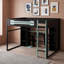 Lit mezzanine double en bois avec bureau intégré, éclairage à DEL RVB et station de charge-714138117