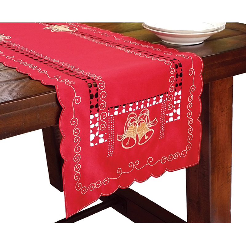 Chemin de table à couper brodé Bells, 36" L x 16" W