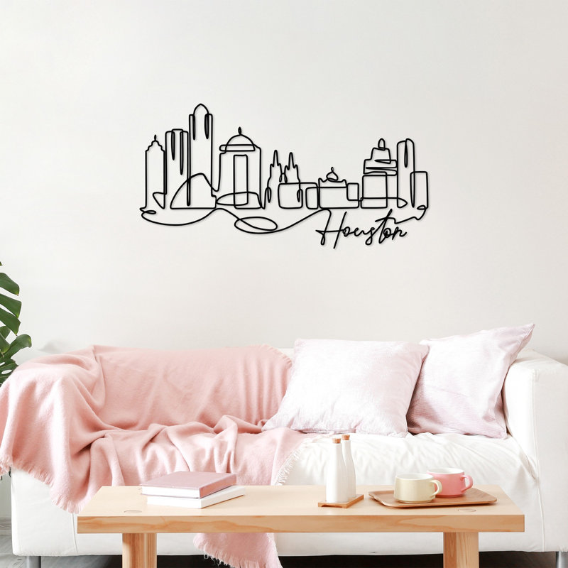 Élégant accessoire mural décoratif en métal, finition noire, 47,2 po x 23,2 po x 0,6 po | Fabrication 100% métal, épaisseur: 0,08 pouce | Léger à 1,9 lb, parfait pour la décoration intérieure et l'esthétique moderne
