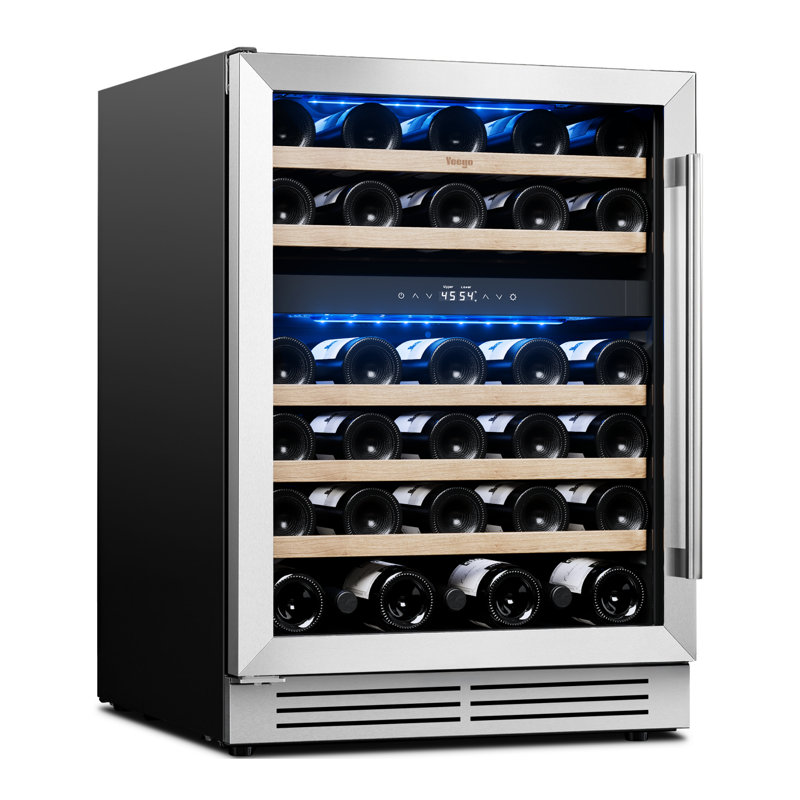 Yeego 23.4'' 52 Bottle Wine Refrigerator Dual Zone Freestanding/built-in Cooler, Left Hinge