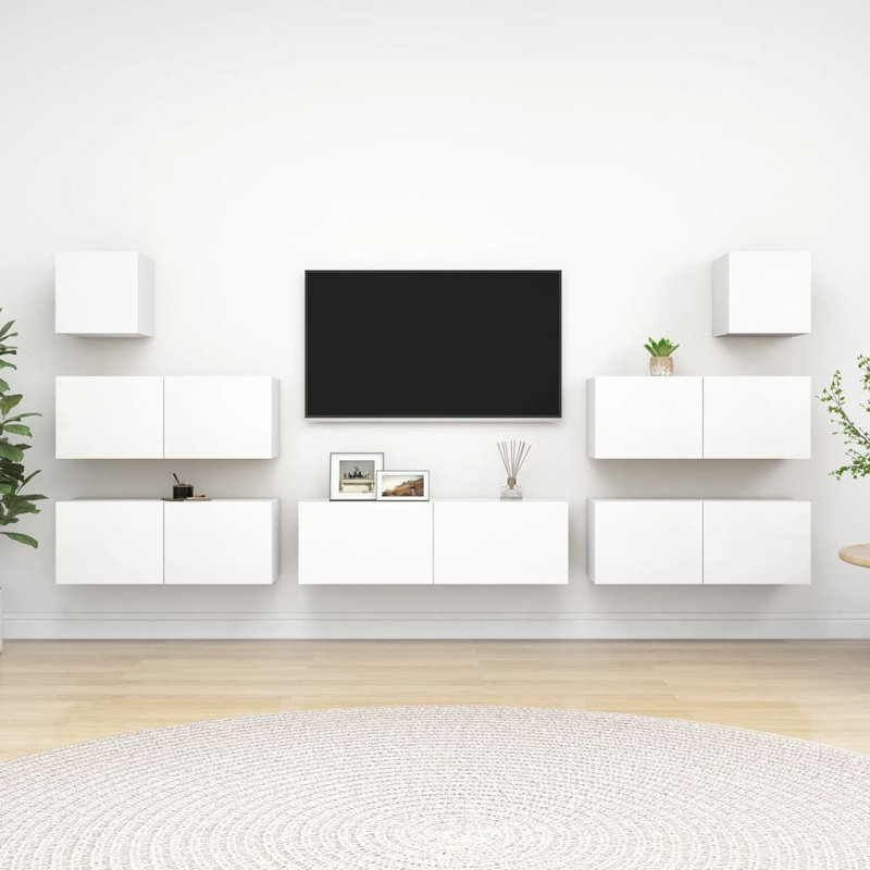 Besma Unfinished TV Stand for TVs up to 88", White