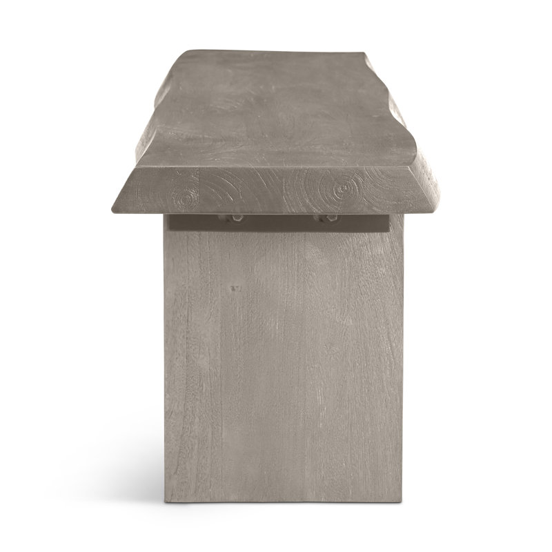 Modern Brazilian Bello Bench, 18" H x 65" W x 15" D, Sandblasted Gray