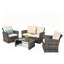 Ensemble de conversation pour patio 4 personnes avec coussins-2109975577