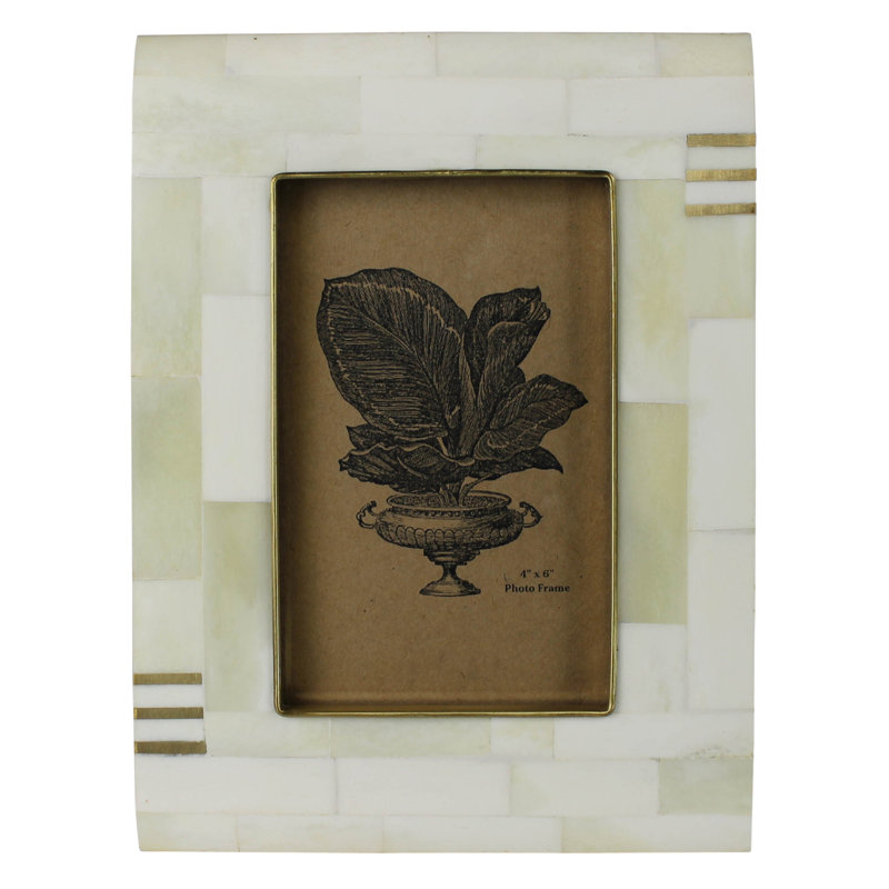 Acacia, Bone & Brass Frame - 4X6
