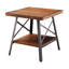 Table de bout rustique en chêne patiné et noir sablé 2 po avec tablette - décoration de salon avec 2 tables d'inspiration rétro