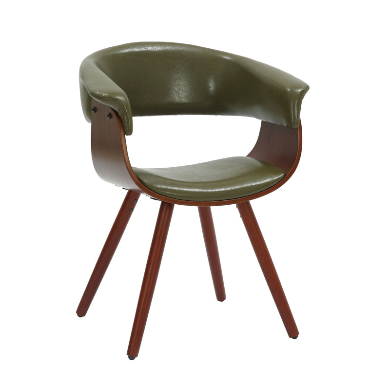 Ajax Faux Leather Mid-Century Dining Chair, Green