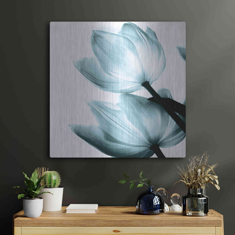 Latitude Run® «Translucent Tulips II Aqua» par Debra Van Swearingen, art mural, H 24 po x l 24 po