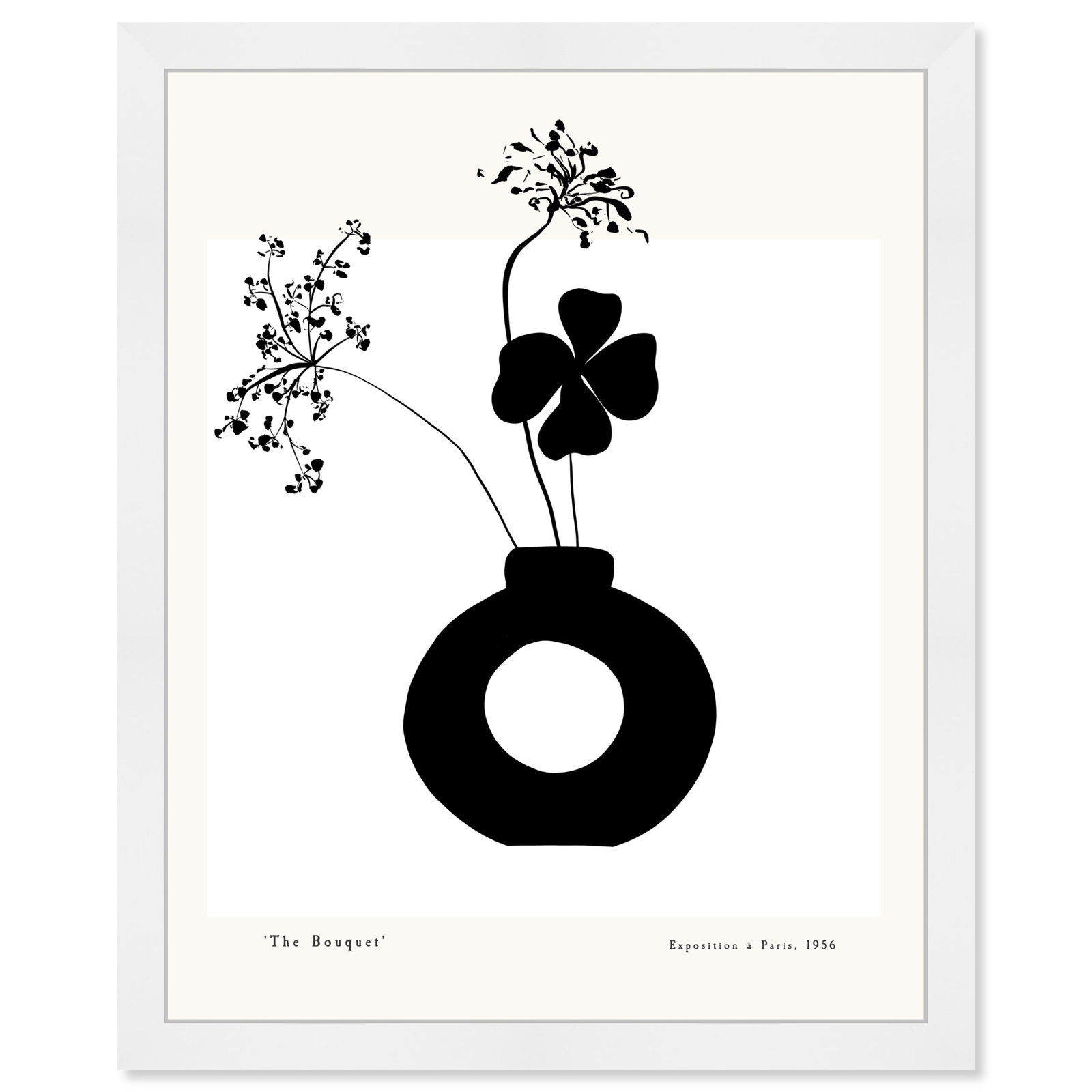 Black And White Flower In A Vase by Oliver Gal, White, 26" H x 22" W