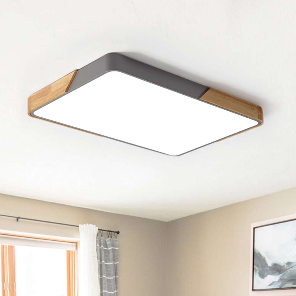 Cherron 1-Light 88cm Rectangle Dimmable LED Flush Mount Ceiling Light Fixture