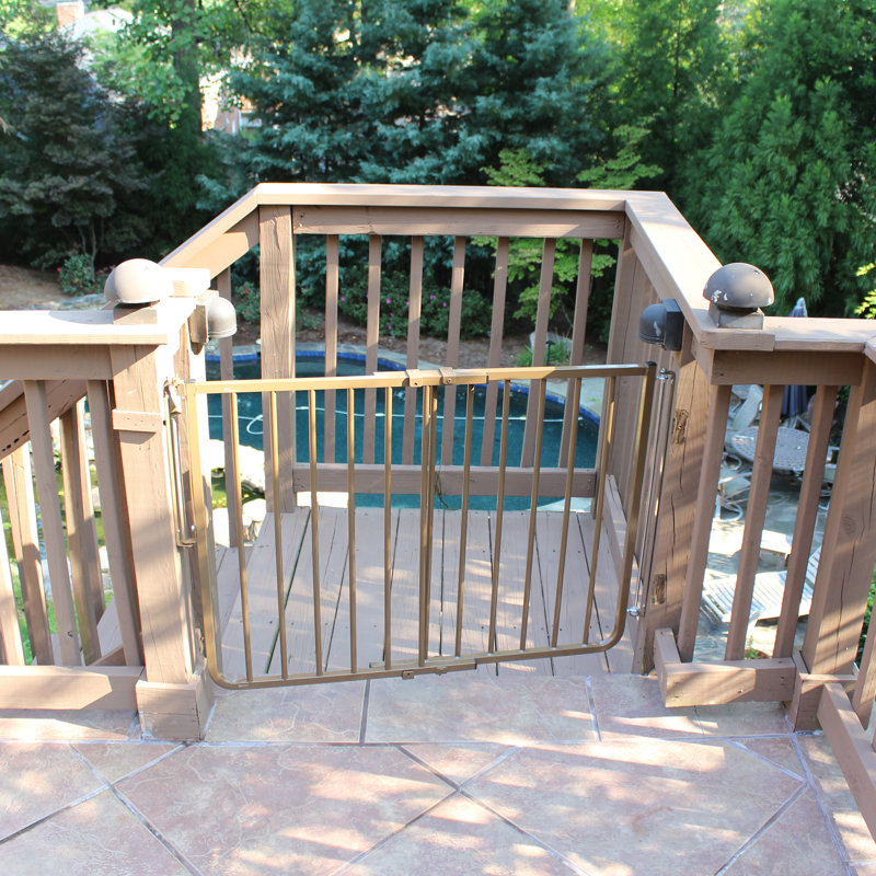 Adjustable Black Aluminum Stairway Safety Gate with Stainless Steel Hardware