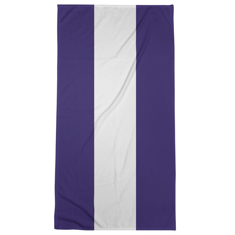 Bath Towel, Purple/Off-White