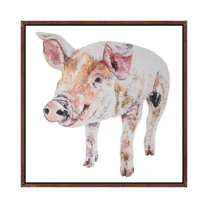 Jim by Becksy - Painting on Canvas, 66.04cm H x 66.04cm W x 3.81cm D, Classic Brown Wood Framed