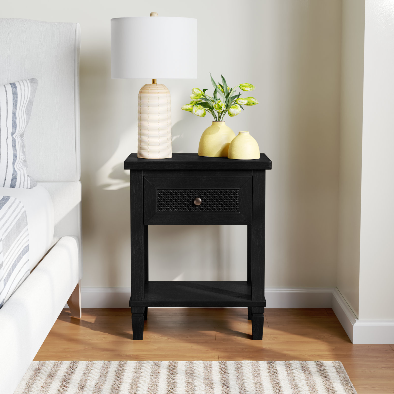 Charleston Cedar Nightstand, Black