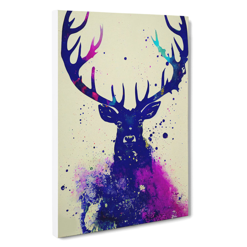 XC1022-4170X Stag Painted No.3 - Wrapped Canvas Print, 76cm H x 50cm W x 3cm D