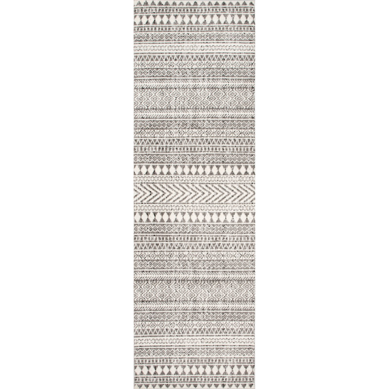 Tapis gris Amira, Tapis de couloir 2 pi 8 po x 12 pi