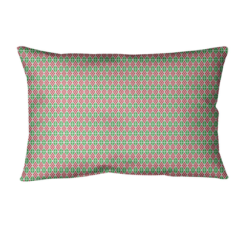 Coussin lombaire 14 po, Vert / Rouge