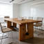 Table de conférence et de discussion en bois massif de style industriel moderne-1735077041
