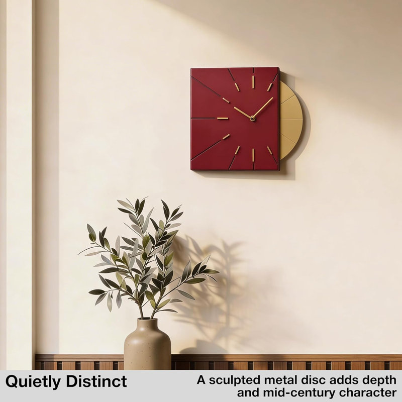 Square Red Clock