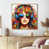 Toile avec cadre flottant or