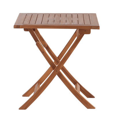 Nordic Teak - Abdouallah Natural Teak Folding Patio Two Person Table 28"