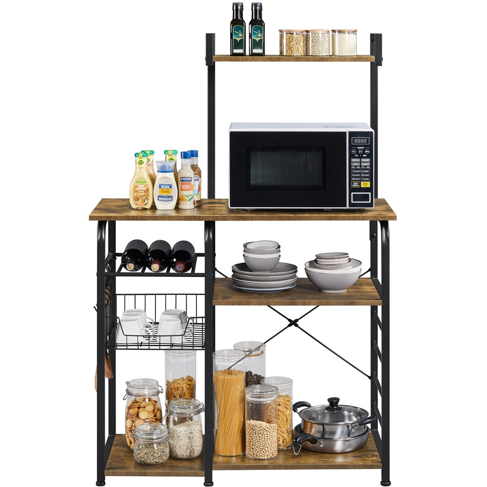 17 Stories 35 4 Standard Baker S Rack With Microwave Compatibility   354 Standard Bakers Rack With Microwave Compatibility 