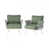 Green Cushion/ Off White Frame